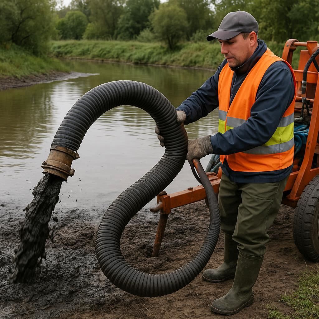 Очистка прудов и водоемов от ила в Коломне