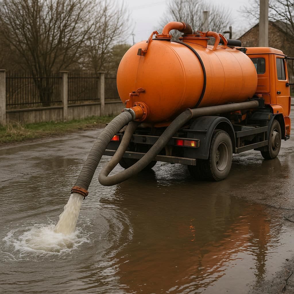 Откачка воды в Коломне