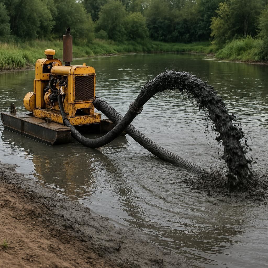 Очистка прудов и водоемов от ила в Коломне
