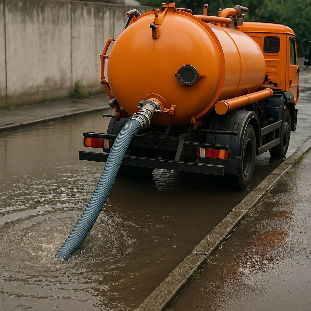 Откачка воды в Коломне